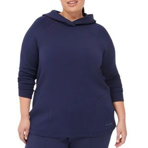 Livi Active Lane Bryant Hooded Pullover Sweatshirt 22/24 Soft Navy Blue Pockets